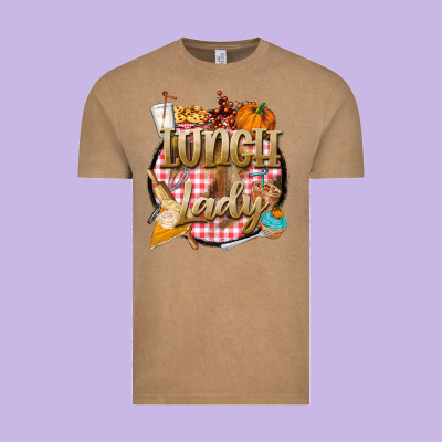 Fall  Lunch Lady Vintage Tee Designed By Barkaloodesign