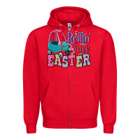 Red Easter Day Rollin into Easter toddler car Zipper Hoodie - OliviaCreatesArt