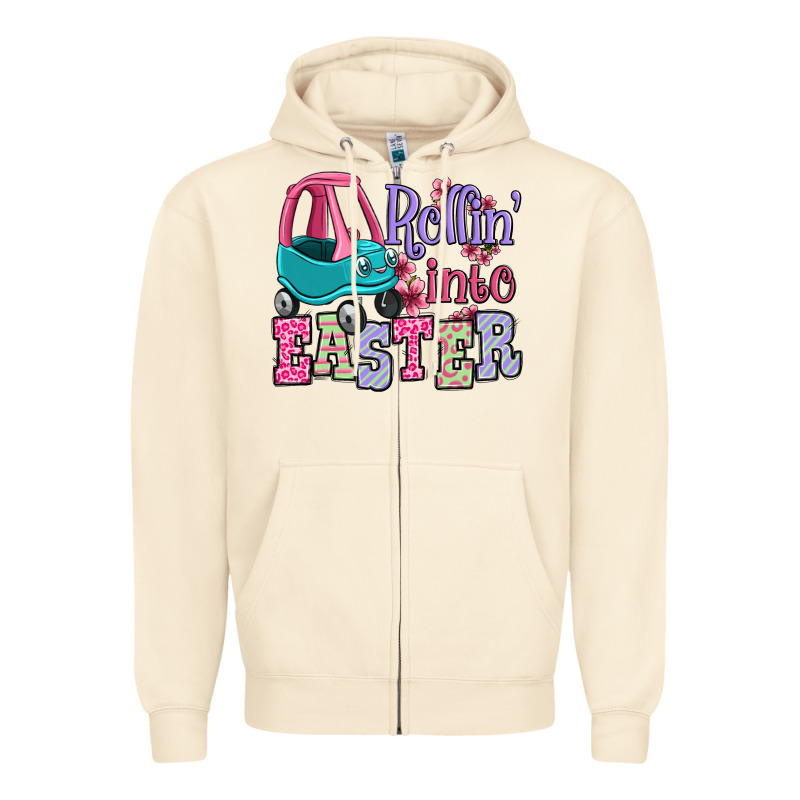 Easter Day Rollin Into Easter Toddler Car Zipper Hoodie by OliviaCreatesArt | Teevron