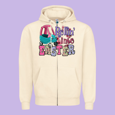 Easter Day Rollin Into Easter Toddler Car Zipper Hoodie Designed By Oliviacreatesart