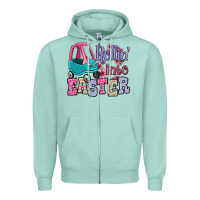 Seafoam Easter Day Rollin into Easter toddler car Zipper Hoodie - OliviaCreatesArt