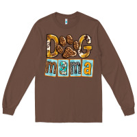 Chestnut Dog Mama with Paw Long Sleeve Tee - texasbilliewilder