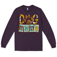 Plum Dog Mama with Paw Long Sleeve Tee - texasbilliewilder