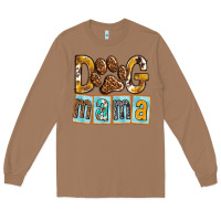 Toasted Coconut Dog Mama with Paw Long Sleeve Tee - texasbilliewilder