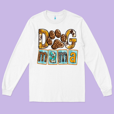 Dog Mama With Paw Long Sleeve Tee Designed By Texasbilliewilder