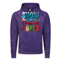 Cloud Purple snow flakes and Christmas cakes Vintage Hoodie - Jasminsmagicworld