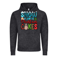 Vintage Black snow flakes and Christmas cakes Vintage Hoodie - Jasminsmagicworld