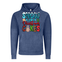Vintage Denim snow flakes and Christmas cakes Vintage Hoodie - Jasminsmagicworld