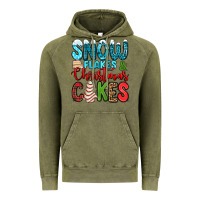 Vintage Olive snow flakes and Christmas cakes Vintage Hoodie - Jasminsmagicworld