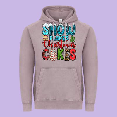 Snow Flakes And Christmas Cakes Vintage Hoodie Designed By Jasminsmagicworld