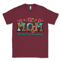 Burgundy mom the heart of the family Classic Tee - Artiststas