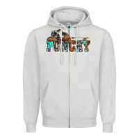 Dove Grey western cowboy hat punchy Zipper Hoodie - OliviaCreatesArt
