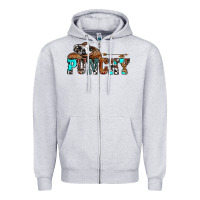 Heather Grey western cowboy hat punchy Zipper Hoodie - OliviaCreatesArt