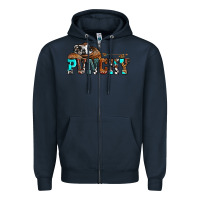 Navy western cowboy hat punchy Zipper Hoodie - OliviaCreatesArt