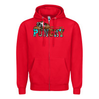 Red western cowboy hat punchy Zipper Hoodie - OliviaCreatesArt