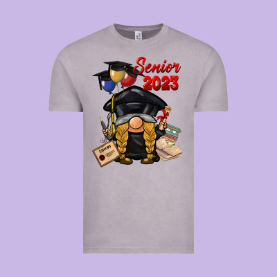 Senior 2023 Gnome Vintage Tee Designed By Barkaloodesign