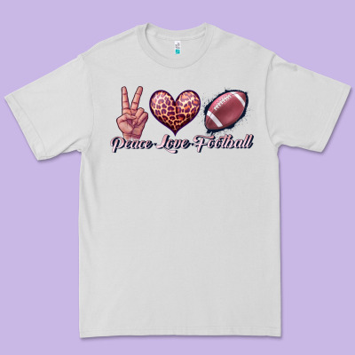 Peace Love Football Premium Tee Designed By Jahusdesignshop