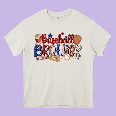 Baseball Brother Heavy Core Tee Designed By Maliassmallbusiness
