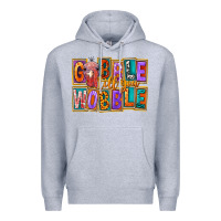 Heather Grey Gobble Till You Wobble Premium Hoodie - FaDigitalArtStudio