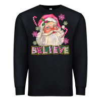 Black Pink Believe Santa Christmas Premium Sweatshirt - FaDigitalArtStudio