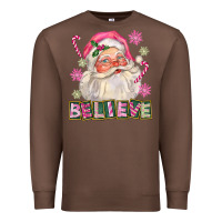 Chestnut Pink Believe Santa Christmas Premium Sweatshirt - FaDigitalArtStudio