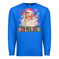 True Royal Pink Believe Santa Christmas Premium Sweatshirt - FaDigitalArtStudio