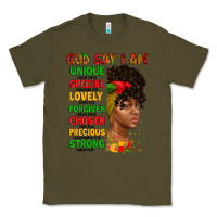 Army Green god say i am juneteenth afro girl Classic Tee - Artiststas
