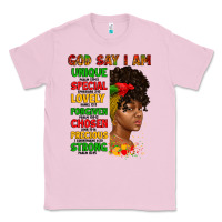 Bubblegum Pink god say i am juneteenth afro girl Classic Tee - Artiststas