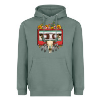 Sage bull skull sunflower floral cassette Heavyweight Hoodie - FaDigitalArtStudio