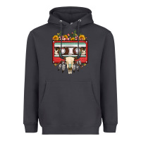 Smoke bull skull sunflower floral cassette Heavyweight Hoodie - FaDigitalArtStudio