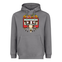 Storm bull skull sunflower floral cassette Heavyweight Hoodie - FaDigitalArtStudio