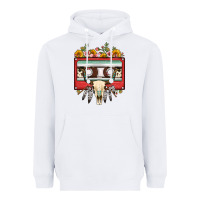 White bull skull sunflower floral cassette Heavyweight Hoodie - FaDigitalArtStudio