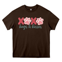 Chocolate Brown xoxo hugs and kisses Heavy Core Tee - MaliasSmallBusiness