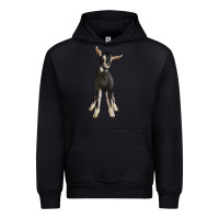Black Hand Drawn Baby Alpine Goat Urban Hoodie - LillyAllenDesigns