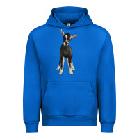 Cobalt Hand Drawn Baby Alpine Goat Urban Hoodie - LillyAllenDesigns