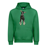 Emerald Hand Drawn Baby Alpine Goat Urban Hoodie - LillyAllenDesigns