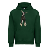 Forest Green Hand Drawn Baby Alpine Goat Urban Hoodie - LillyAllenDesigns