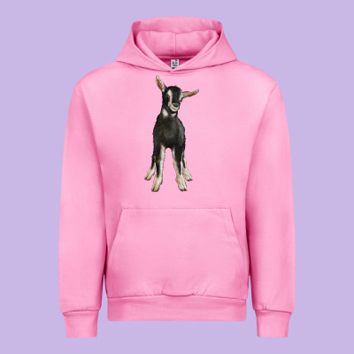 Hand Drawn Baby Alpine Goat Urban Hoodie Designed By Lillyallendesigns