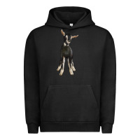 Pigment Black Hand Drawn Baby Alpine Goat Urban Hoodie - LillyAllenDesigns