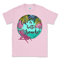 Bubblegum Pink life is better at the beach Classic Tee - JahusDesignShop