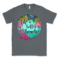 Charcoal Heather life is better at the beach Classic Tee - JahusDesignShop