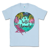 Dusty Blue life is better at the beach Classic Tee - JahusDesignShop