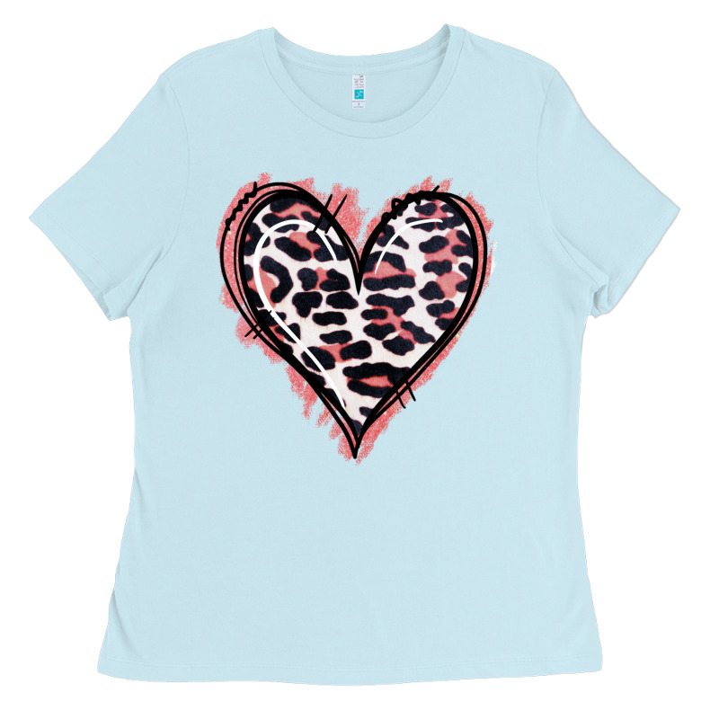 Leopard Glitter Heart Ladies Tee by Jasminsmagicworld | Teevron