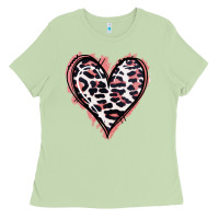 Matcha Leopard Glitter Heart Ladies Tee - Jasminsmagicworld