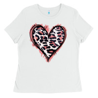 White Leopard Glitter Heart Ladies Tee - Jasminsmagicworld