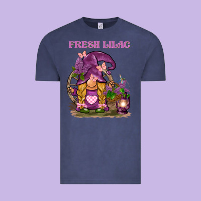 Fresh Lilac Gnome Vintage Tee Designed By Barkaloodesign