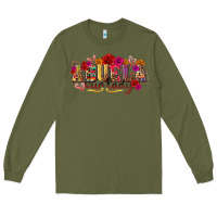 Army Green Abuela Our Lady Long Sleeve Tee - texasbilliewilder