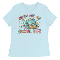 Baby Blue books are my social life Ladies Tee - MaliasSmallBusiness