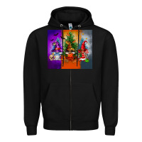 Black halloween gnomes Zipper Hoodie - FaDigitalArtStudio