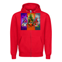 Red halloween gnomes Zipper Hoodie - FaDigitalArtStudio